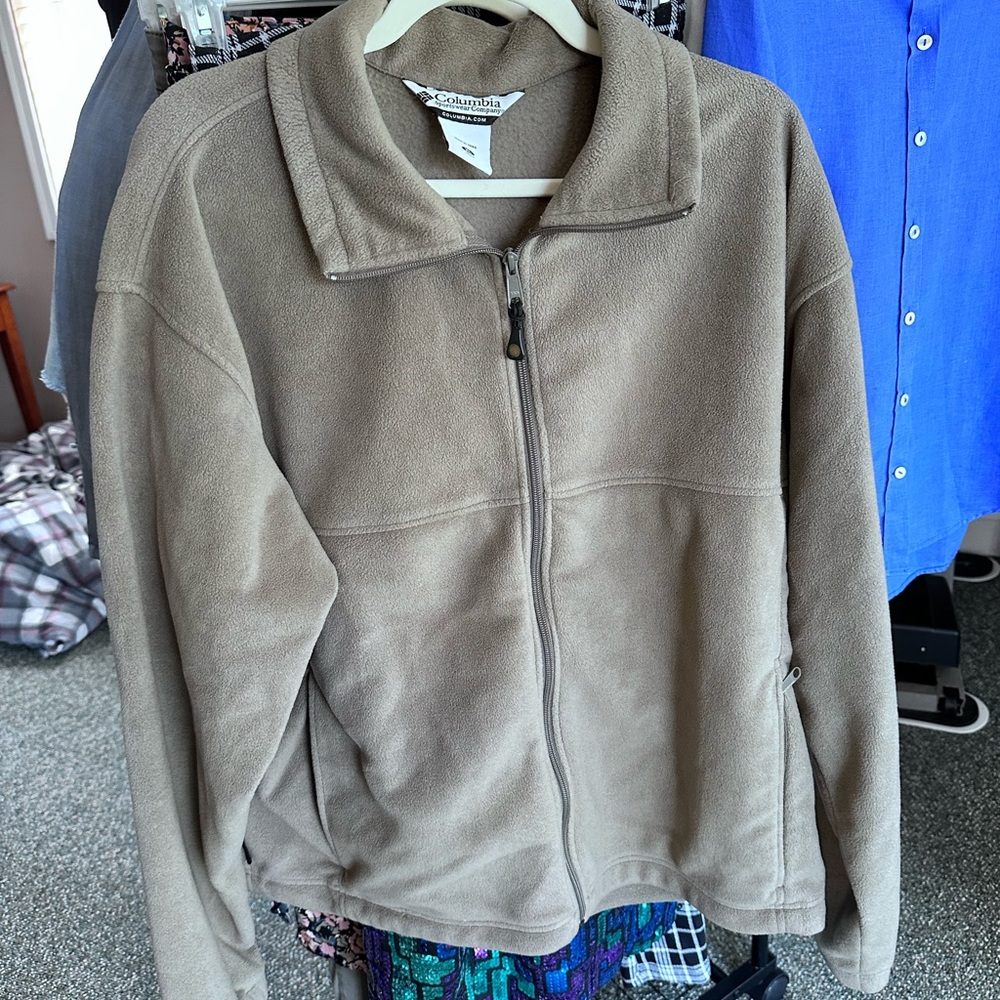 Columbia Taupe Full-Zip Fleece Jacket